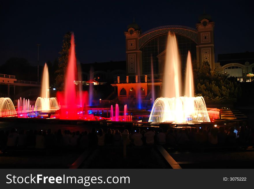 Dance fountain in the night