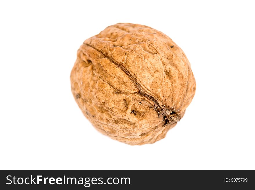 Walnuts close up isolated on white background