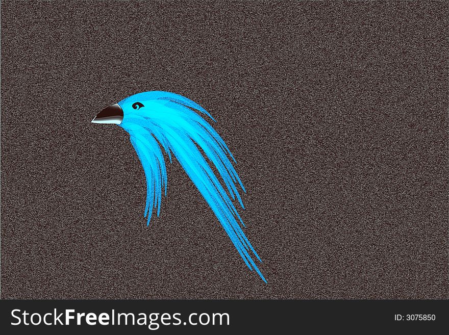 Blue Abstraction Bird