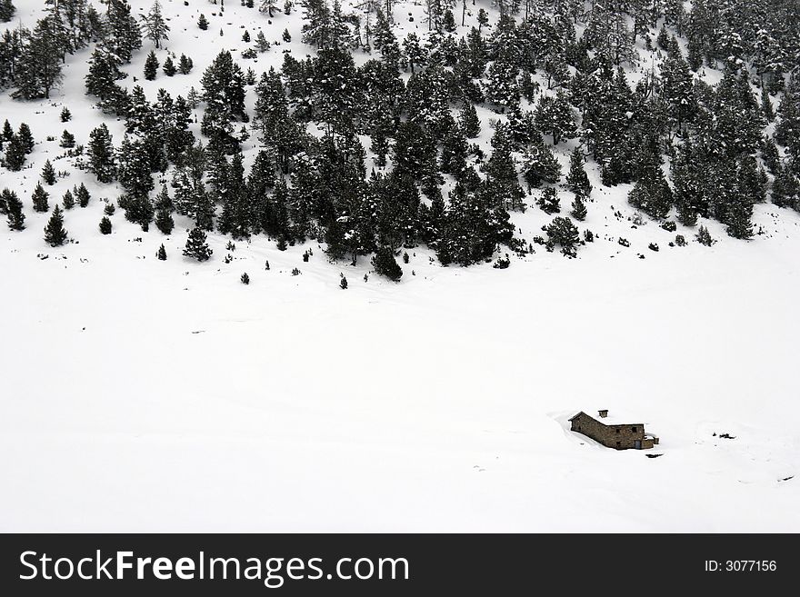 Landscapes and people skiing in the snow in Andorra