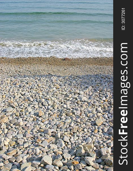 Beach with stones in Asturias, Spain