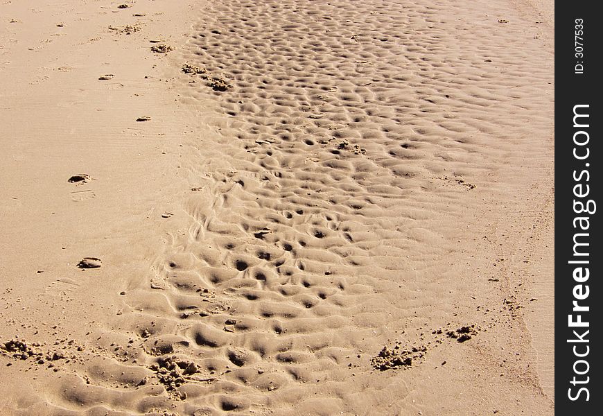 Ripples In The Sand On The Beach