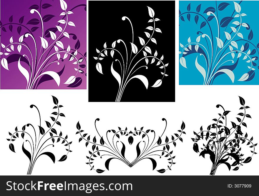 Chaotic floral style design background