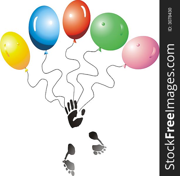 Colored balloons,hand, fun ,celebrations