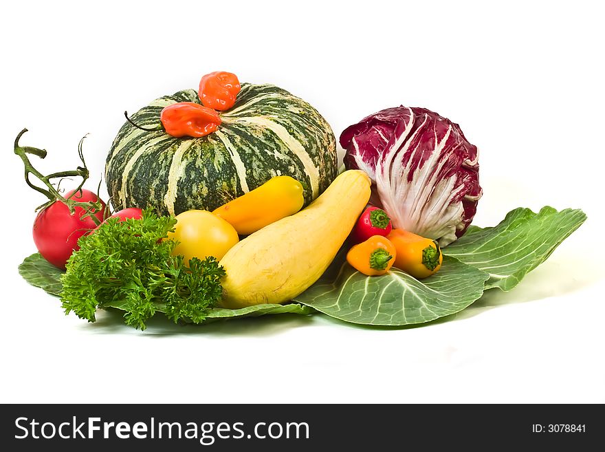 Miscellaneous vegetables isolated on white background