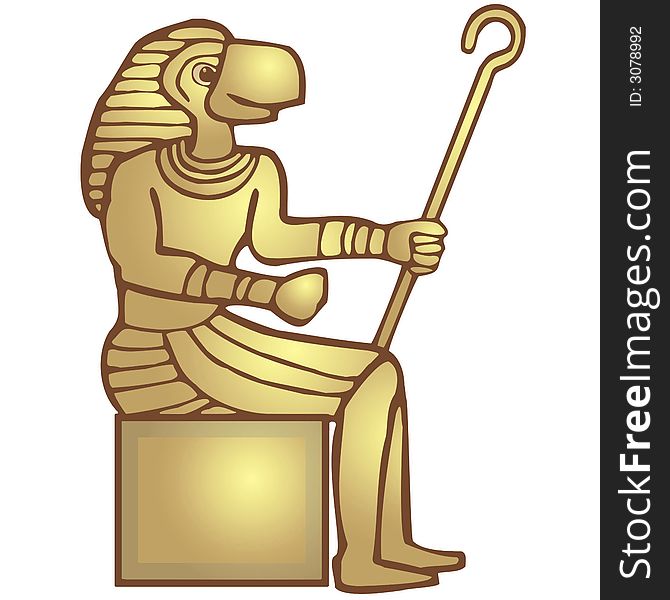 Art illustration in golden colors: ra, the egyptian god of sun. Art illustration in golden colors: ra, the egyptian god of sun