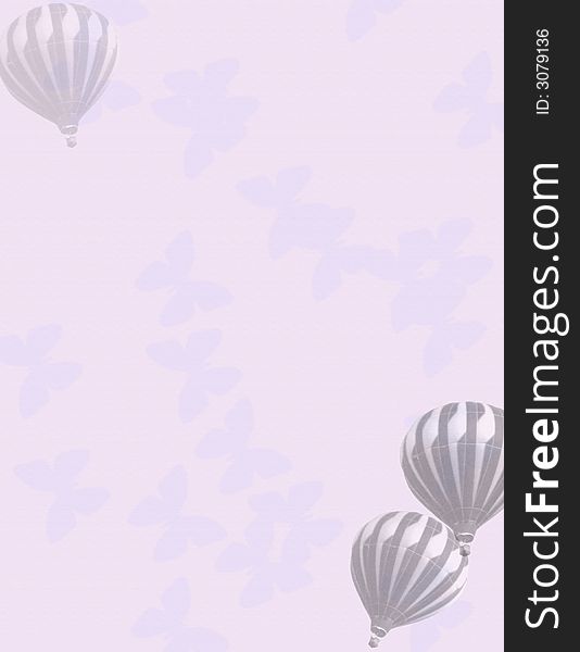 A stationary illustration piece with hot air balloons as embelishment to be used for backgrounds and scrapbooking. A stationary illustration piece with hot air balloons as embelishment to be used for backgrounds and scrapbooking.