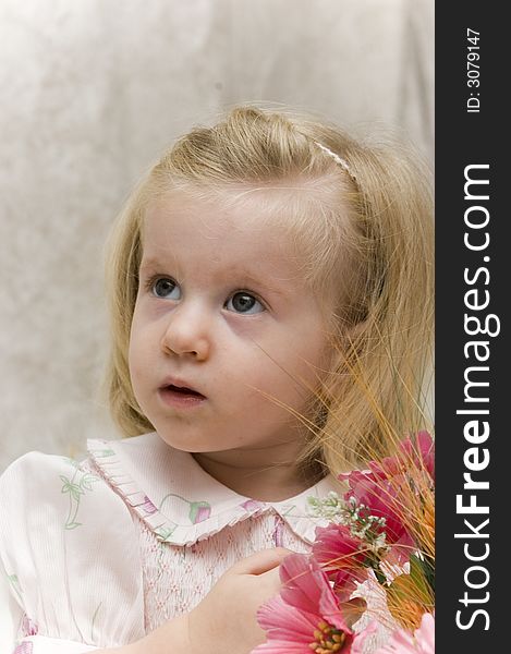 Beautiful girl with flowers