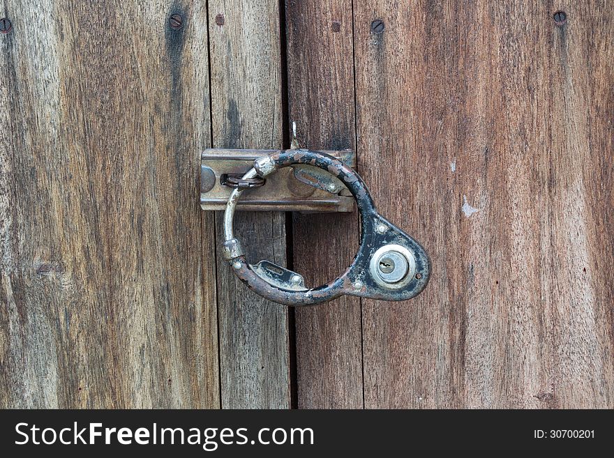 Wooden doors and lock.