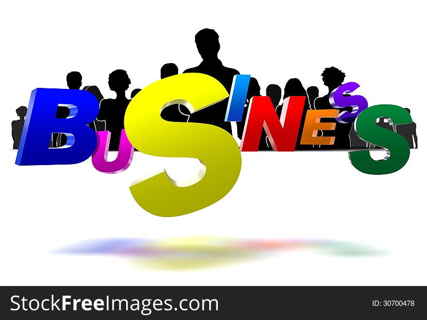 Business three-dimensional icon have people a black in the background