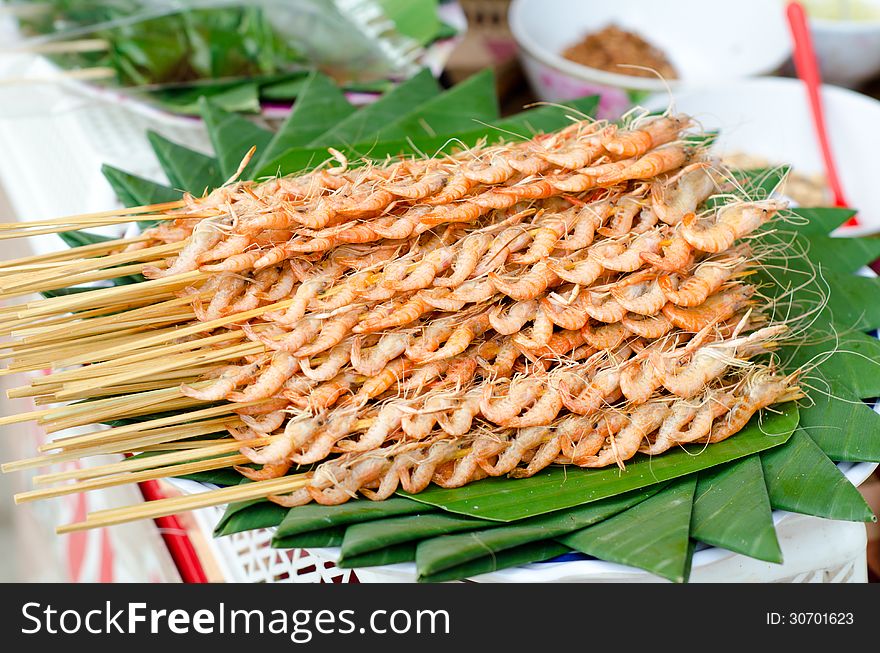 Mekong River shrimp Grilled in chiangkhan, Thailand. Mekong River shrimp Grilled in chiangkhan, Thailand