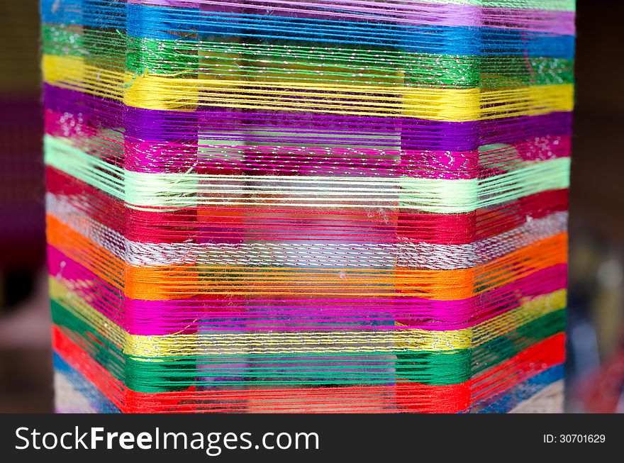 Colorful of yarn taxture background