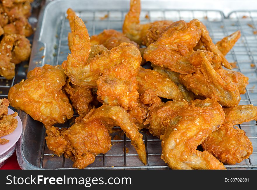 Fried chicken , thai street food.