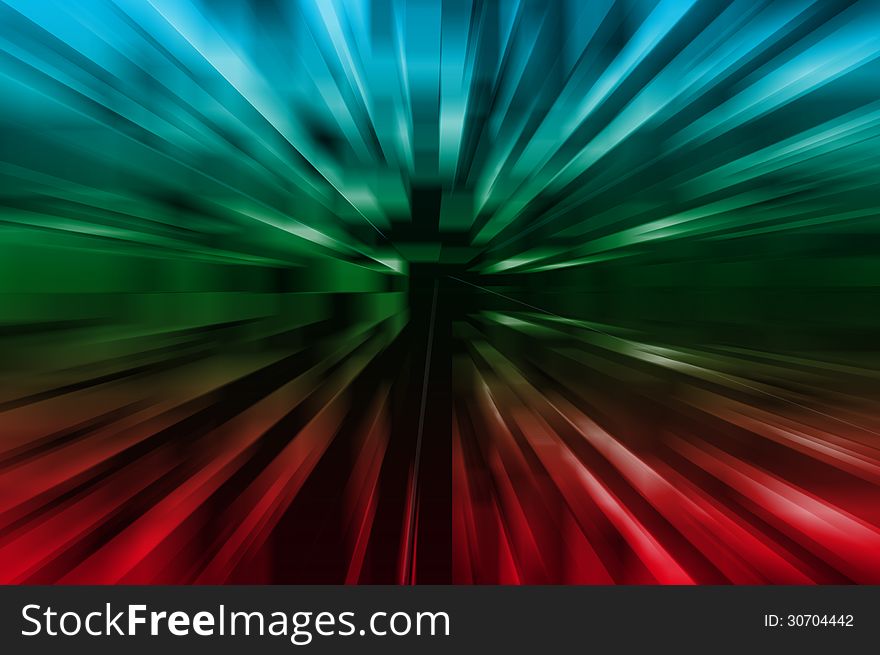 Background extrudes blue, green and red shafts. Background extrudes blue, green and red shafts