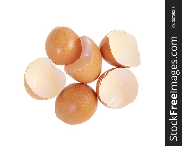 Egg shells isolated on white background