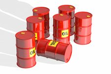 Red Oil Barrels Royalty Free Stock Photos Red Oil Barrels Royalty Free Stock Photos