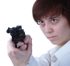 Professional Woman With A Gun Royalty Free Stock Photos Professional Woman With A Gun Royalty Free Stock Photos