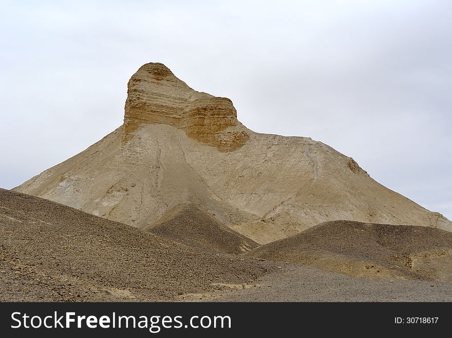 Sedimentary tooth mount in Judea desert near Dead sea, Israel. Sedimentary tooth mount in Judea desert near Dead sea, Israel