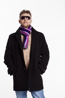 Portrait Of Handsome Stylish Blond Man In Sunglasses And A Coat Royalty Free Stock Image Portrait Of Handsome Stylish Blond Man In Sunglasses And A Coat Royalty Free Stock Image