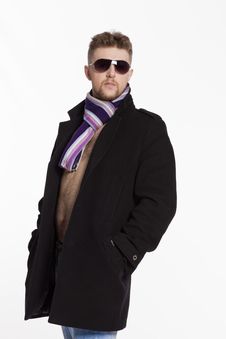 Portrait Of Handsome Stylish Blond Man In Sunglasses And A Coat Royalty Free Stock Image Portrait Of Handsome Stylish Blond Man In Sunglasses And A Coat Royalty Free Stock Image