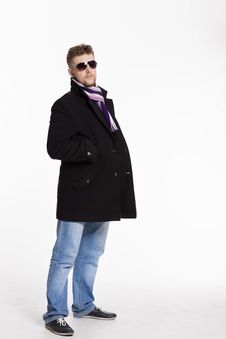 Portrait Of Handsome Stylish Blond Man In Sunglasses And A Coat Stock Photography Portrait Of Handsome Stylish Blond Man In Sunglasses And A Coat Stock Photography