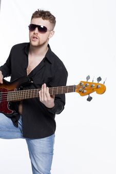 Bass Player With Attitude Stock Photos Bass Player With Attitude Stock Photos