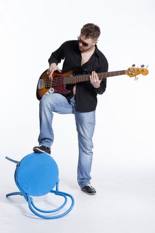 Bass Player With Attitude Stock Image Bass Player With Attitude Stock Image