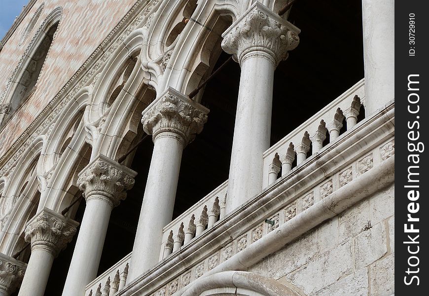 Venice - the Doge´s Palace with detail of decoration