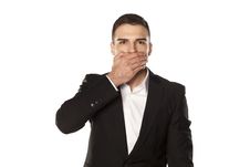 Covering Mouth Royalty Free Stock Image Covering Mouth Royalty Free Stock Image