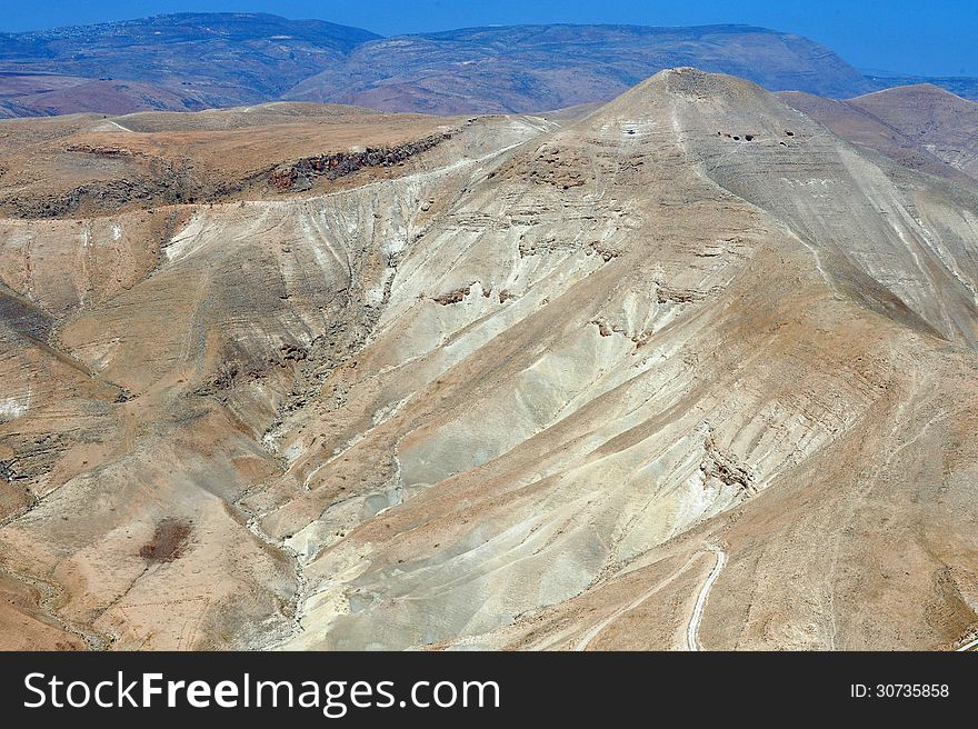 Aerial view of the Judean Desert, Israel. Aerial view of the Judean Desert, Israel.