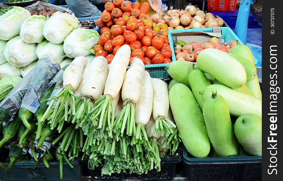 Fresh vegetable in chonburi market, thailand