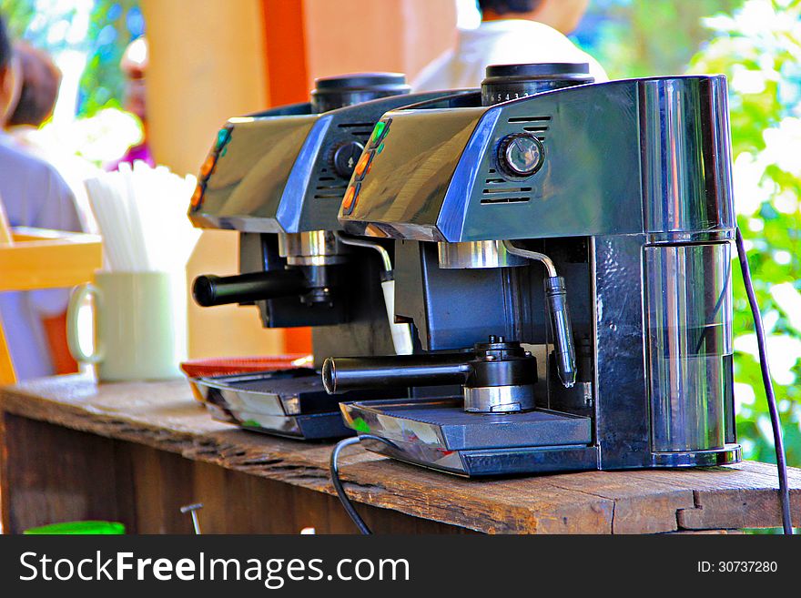 The automatic coffee machine two machine. The automatic coffee machine two machine