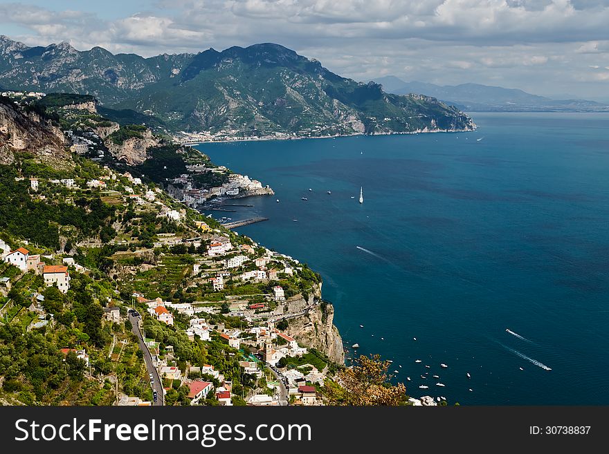 View of the coast near Amalfi. View of the coast near Amalfi