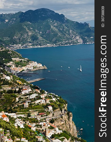 View of the coast near Amalfi. View of the coast near Amalfi