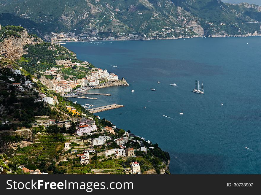 View of the coast near Amalfi. View of the coast near Amalfi