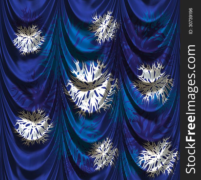 Curtain with snowflakes