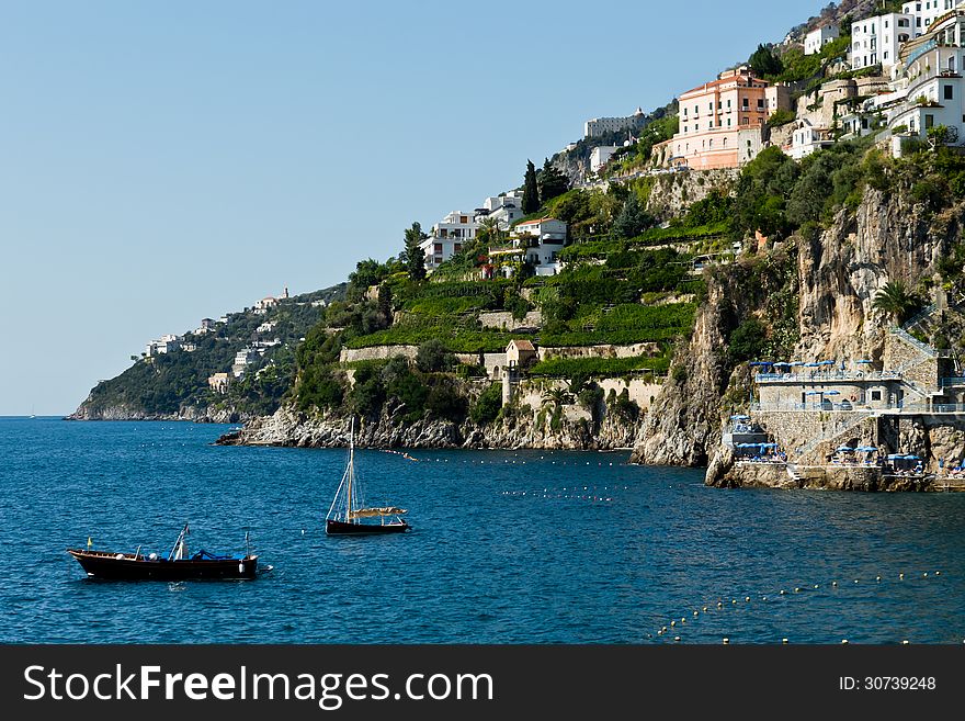 View of the City of Amalfi. View of the City of Amalfi