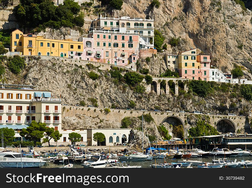 View of the City of Amalfi. View of the City of Amalfi