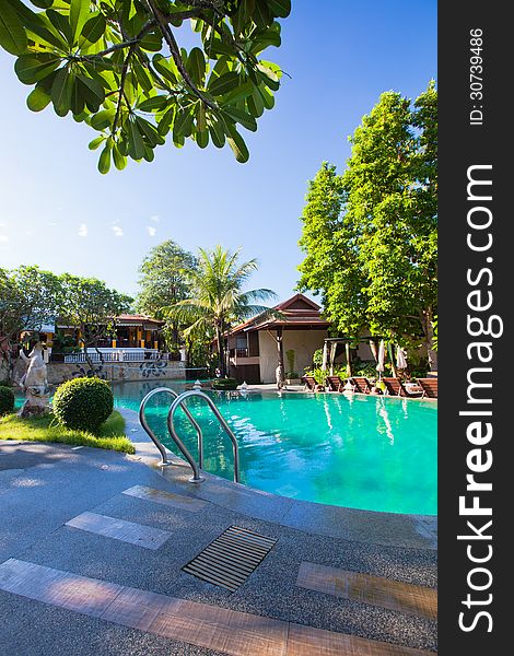 Pool in tropical garden