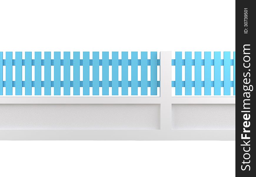 Cerulean fence on white background