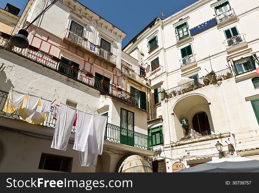 Houses at the City of Amalfi. Houses at the City of Amalfi