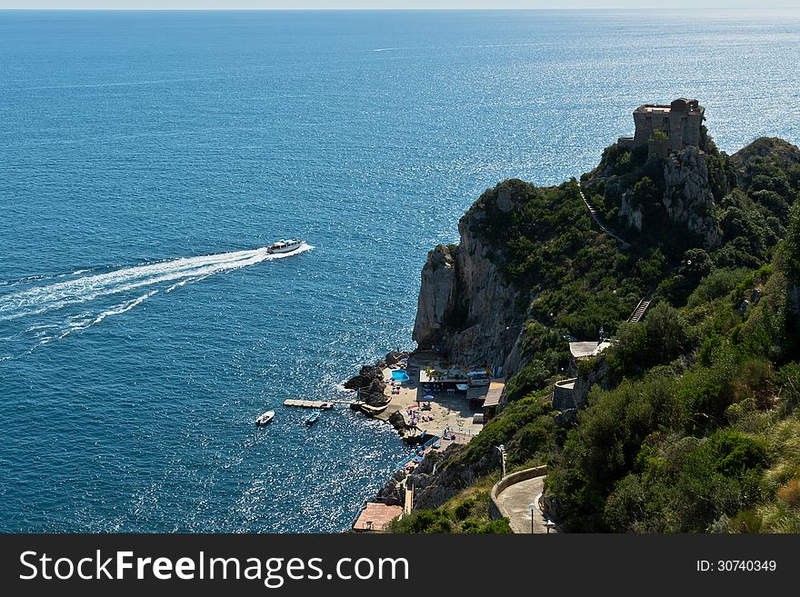 View of the Amalfi Coast in Conca dei Marini. View of the Amalfi Coast in Conca dei Marini