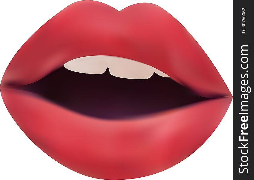 Gradient illustration of woman lips.