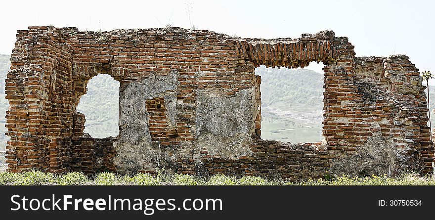 Ancient wall ruin in Moldavia, Romania