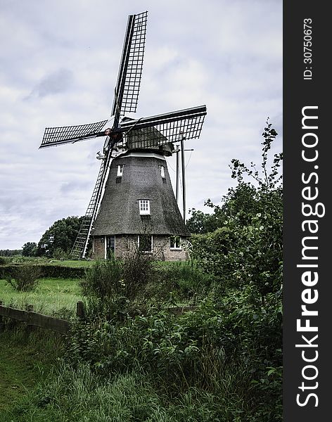 Windmill near Diever in Drenthe, Holland. Windmill near Diever in Drenthe, Holland
