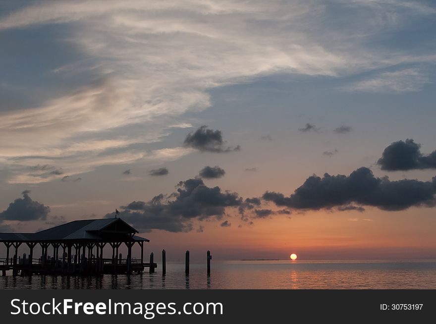 Sunset over an island near Key West, Florida