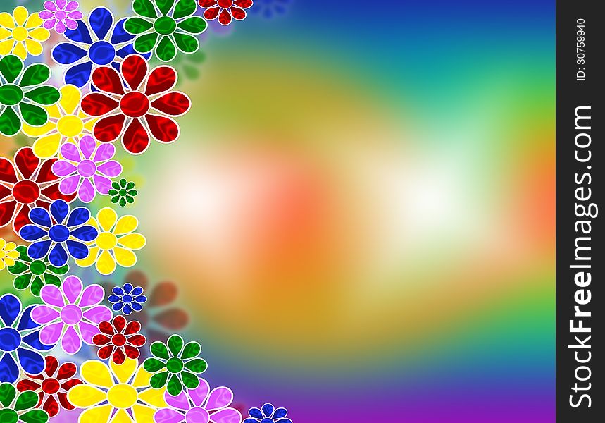 Flowers On Bright Background
