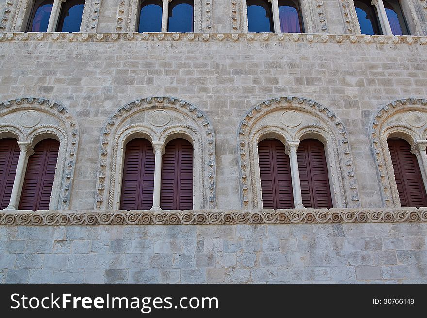 Antique ancient architectural decoration items details of buildings Europe, Italy, Ancona. Antique ancient architectural decoration items details of buildings Europe, Italy, Ancona