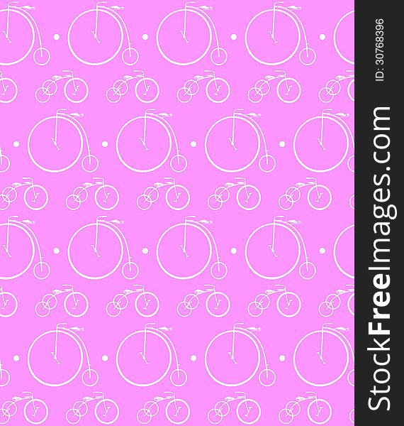 Abstract seamless pattern made of two types of retro bicycles. Abstract seamless pattern made of two types of retro bicycles