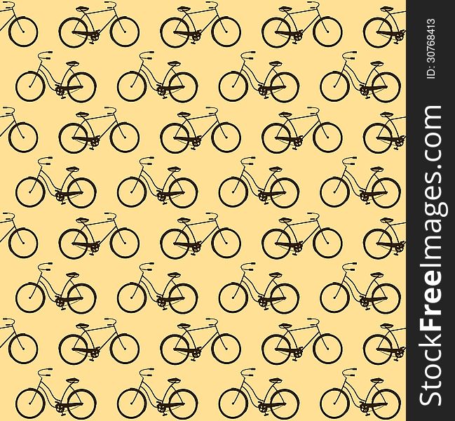 Abstract seamless pattern made of two types of retro bicycles. Abstract seamless pattern made of two types of retro bicycles